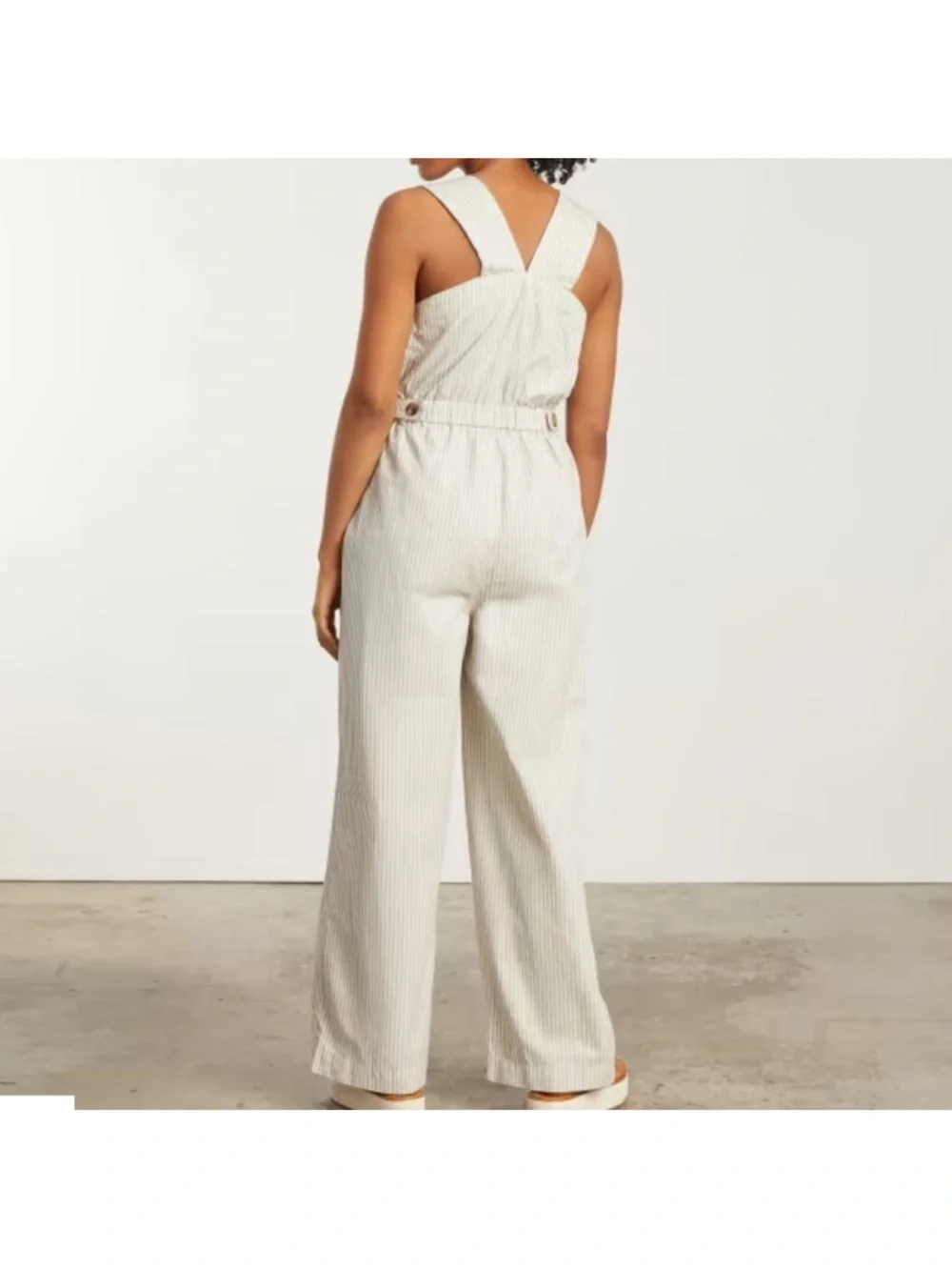 Everlane Fatigue Apron Jumpsuit Size 4 Cream / Grey